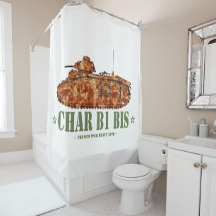 Char B1 bis World War Two French Heavy Tank WWII Shower Curtain