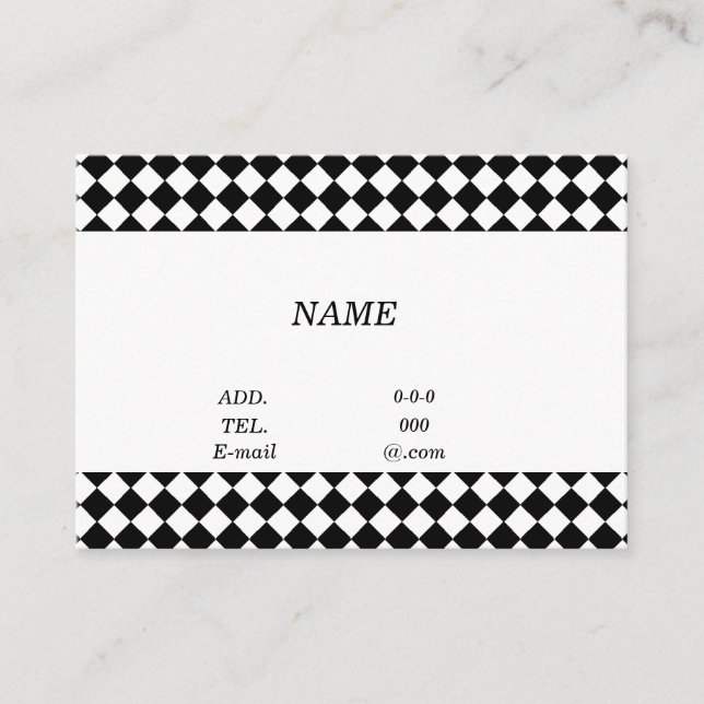 Character Blank Custom Check (Black× White) Busine Business Card (Front)