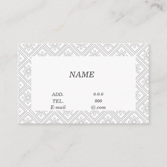 Character Blank Custom Chrysanthemum (White) Busin Business Card (Front)