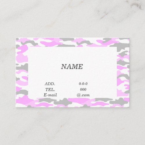 Character Custom Camouflage Pink Business Card