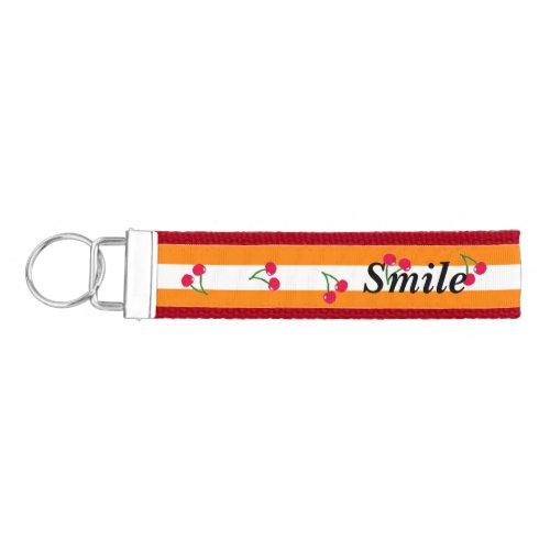 Character Custom Cherry  Border Orange Wristban Wrist Keychain