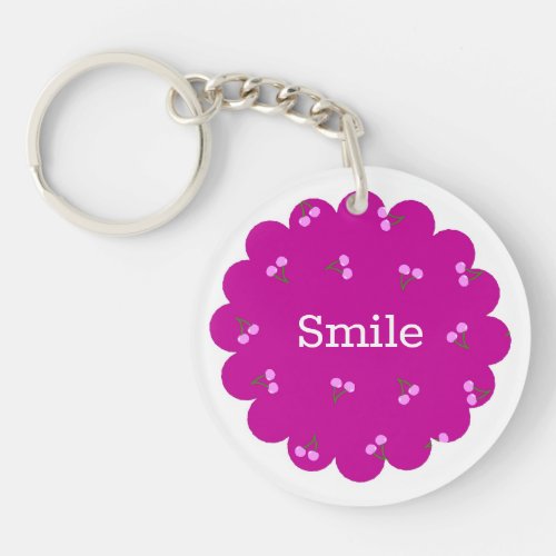 Character Custom Cherry Raspberry Pink Key Holde Keychain