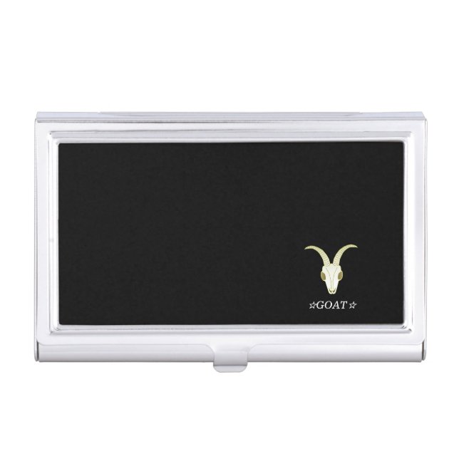 Character Custom GOAT Black Business Card Holder (Front)