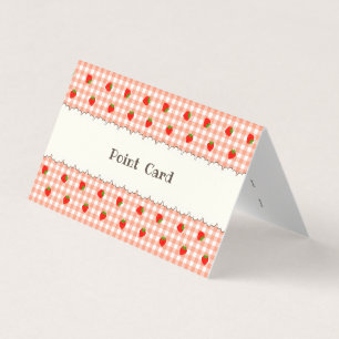 Character Custom Strawberry & Check (Orange) Busin Business Card