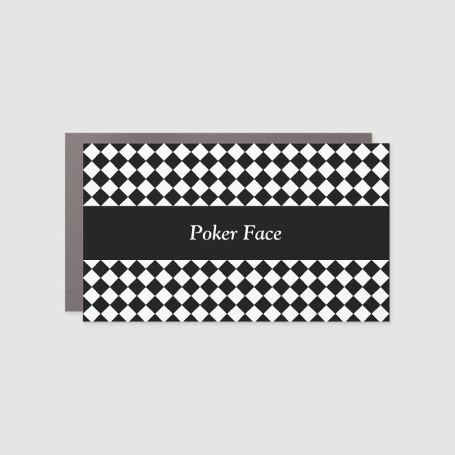 CHARACTER CUSTOMIZATION CHECK BLACK WHITE CAR MAGN MAGNET (Front)