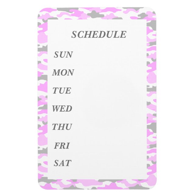 CHARACTER CUSTOMIZATION WEEKLY SCHEDULE CAMOUFLAGE MAGNET (Vertical)