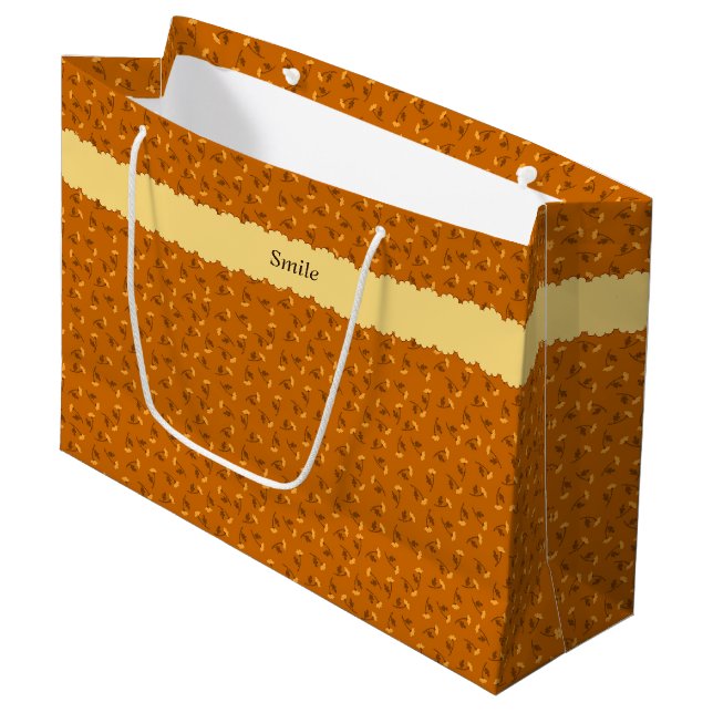 Character Customized Rose Brown Large Paper Bag (Front Angled)