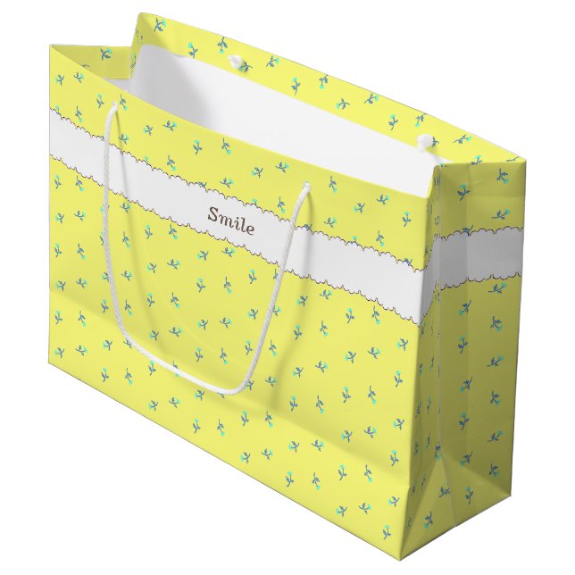 CHARACTER CUSTOMIZED WILD ROSE YELLOW LARGE PAPER  GIFT BAG (Front Angled)