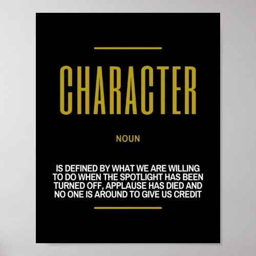 Character Definition Quote Poster