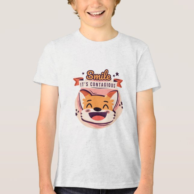 Character Fox Smile Kids Baby T-Shirt Tri-Blend Shirt (Front)