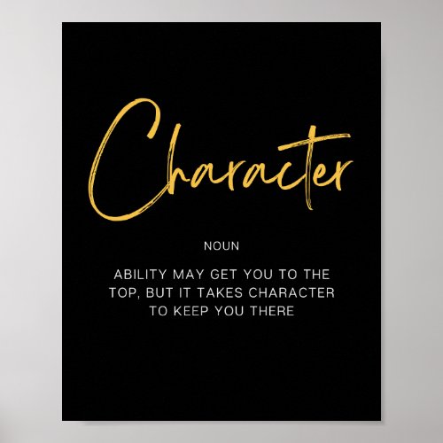 Character Inspiring Quote Poster