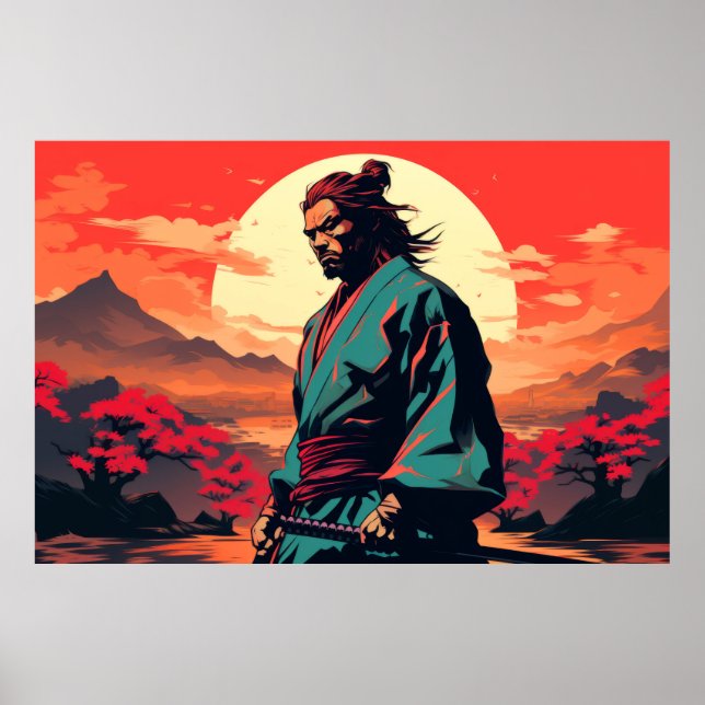 Character Japan Warrior Samurai Portrait Poster (Front)