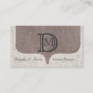 Character Linen Charming Elegant Thread Monogram Business Card
