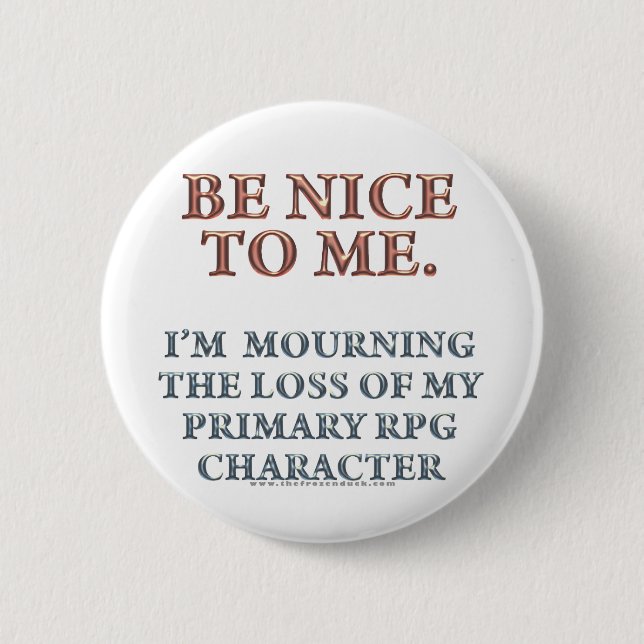Character Mourning Pinback Button (Front)