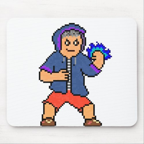 Character Pixelart Idle Angry With Fire Mouse Pad