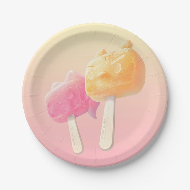 Character Popsicles Paper Plates (Front)