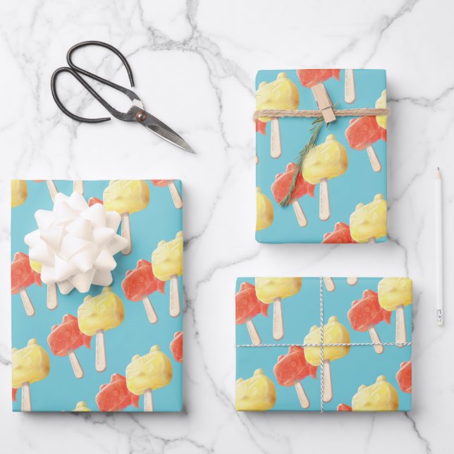Character Popsicles Wrapping Paper Sheets (Front)
