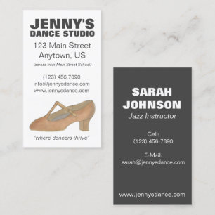 Character Shoe Dance Teacher Studio Choreographer Business Card