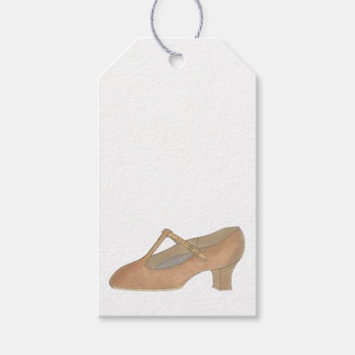 Character Tan T_Strap Dance Shoe Birthday Party Gift Tags