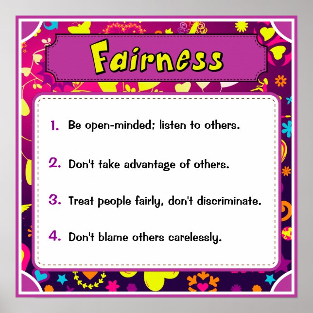 Character Traits Posters, Fairness - 4 of 6 Poster (Front)
