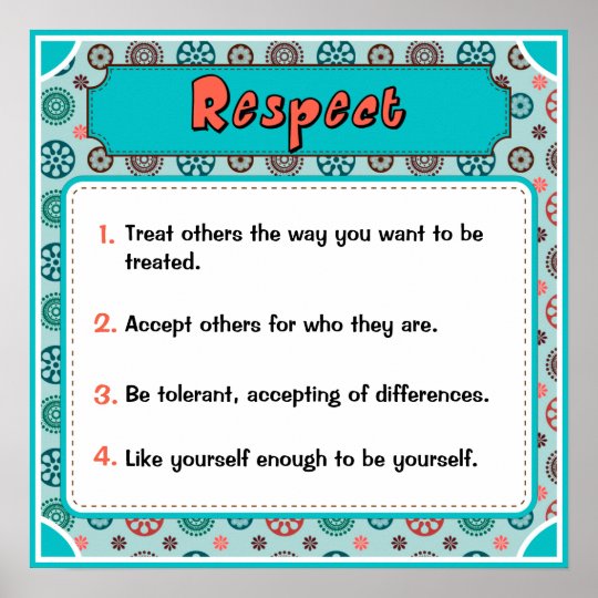 Character Traits Posters, Respect - 1 of 6 Poster | Zazzle.com