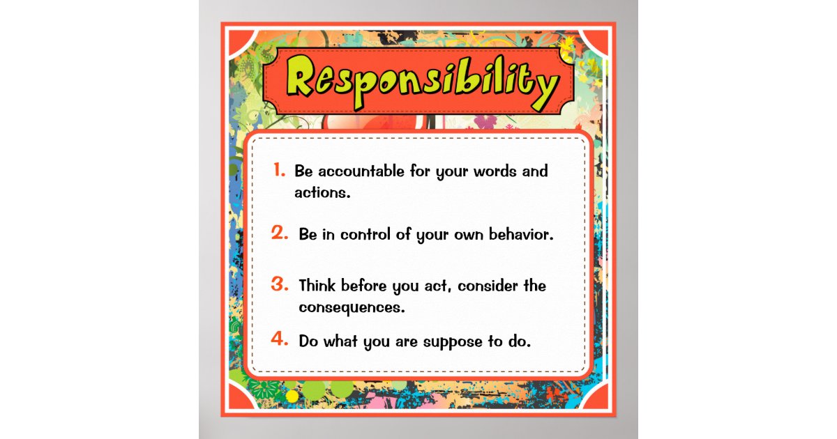 responsibility poster for kids