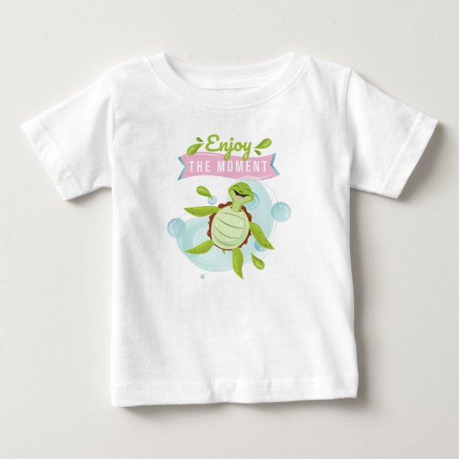 Character Turtle Happy Enjoy Life Baby T-Shirt (Front)