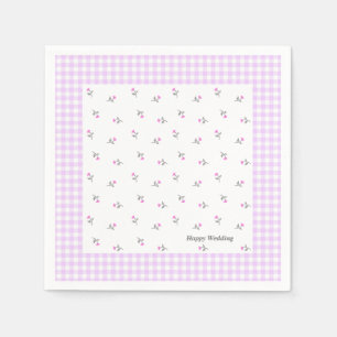 Characters Customize Wild Rose Check Pink Napkins