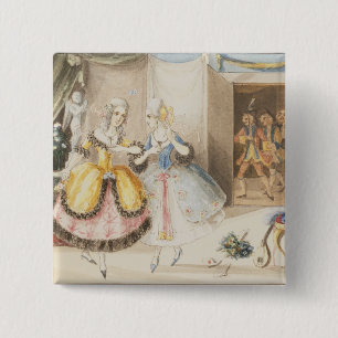 Characters from 'Cosi fan tutte' by Mozart, 1840 Button