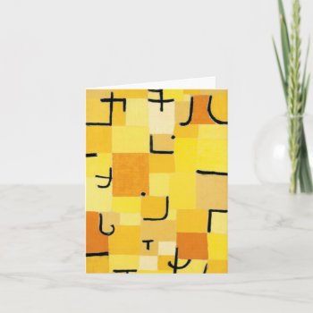 Characters In Yellow Abstract Paul Klee Card by lazyrivergreetings at Zazzle