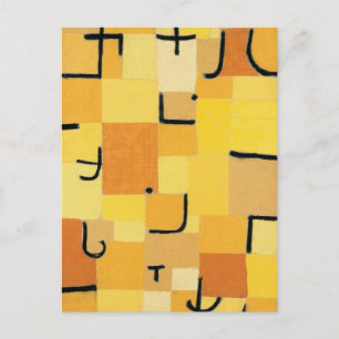 Characters in Yellow Abstract Paul Klee Postcard