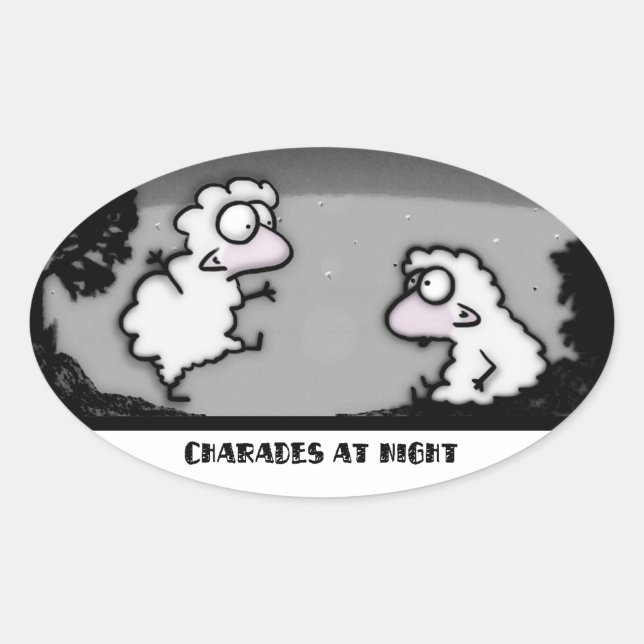 Charades at Night Oval Sticker (Front)