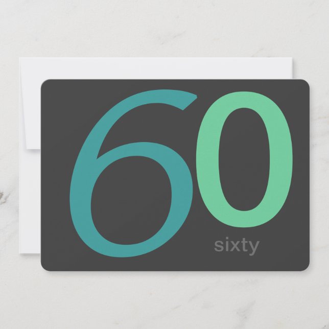 Charcoal and Blue Custom 60th Birthday Invitation (Front)