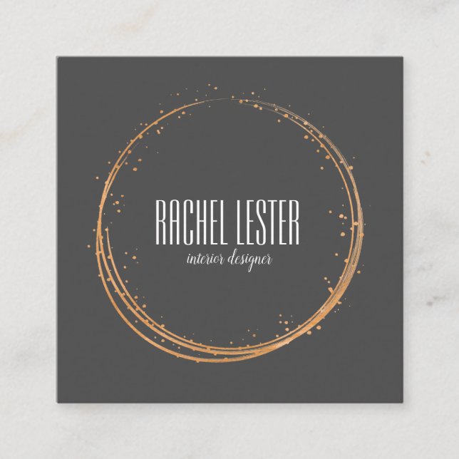 charcoal and Copper modern business card design (Front)