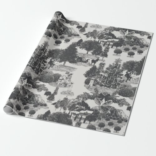 Charcoal and Grey Christmas Winter Wonderland Wrapping Paper