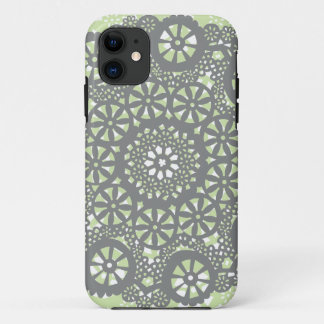 Charcoal and Mint Geometric Pattern iPhone 11 Case
