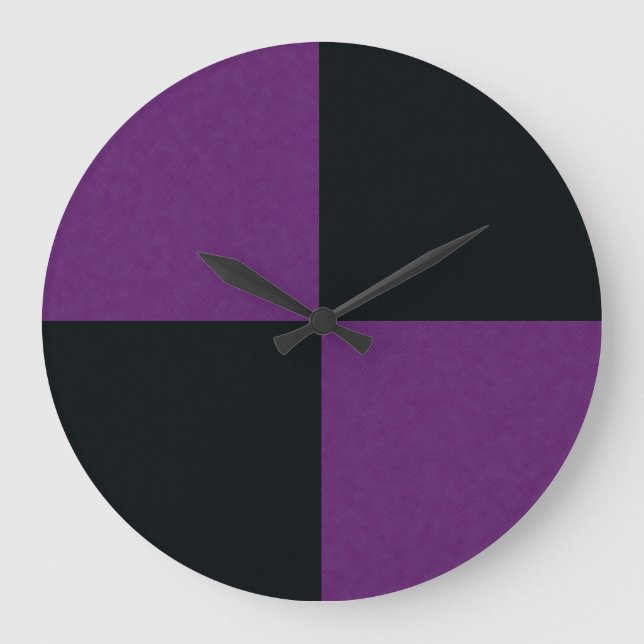 Charcoal And Purple Denim, Wall Clock (Front)