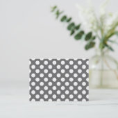 Charcoal and White Polka Dots Business Card (Standing Front)