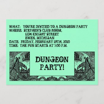 Charcoal Black Dragons Dungeons ~party Invitation! Invitation by layooper at Zazzle