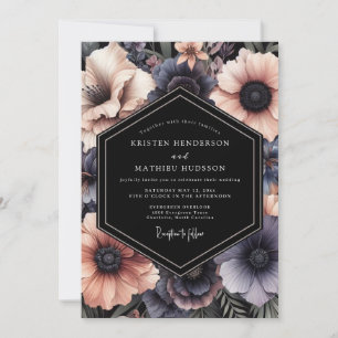 Charcoal Blush Penumbra Wedding Invitation