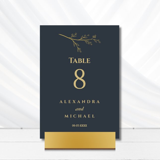 Charcoal Botanical Minimalist Wedding   Table Number (Creator Uploaded)