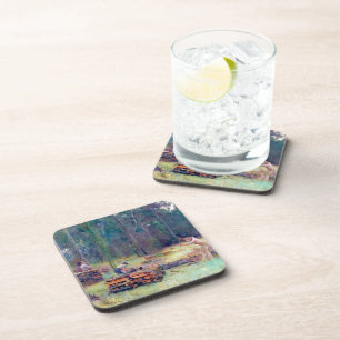 Charcoal Burners Wood Splitters Tom Roberts 1886 Beverage Coaster