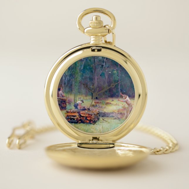 Charcoal Burners Wood Splitters Tom Roberts 1886  Pocket Watch (Inside)