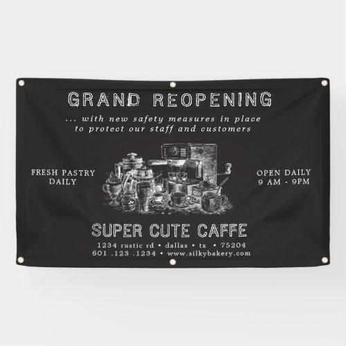 charcoal cafe grand reopening  store banner