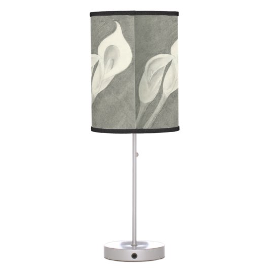 Charcoal Calla Lilies Table Lamp (Back)