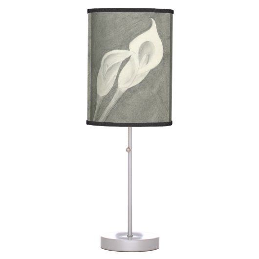 Charcoal Calla Lilies Table Lamp (Front)