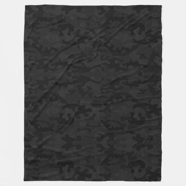 Charcoal Camouflage Fleece Blanket (Front)