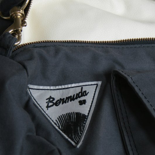 Charcoal Canvas Duffel Bag with Cream Interior (Open)