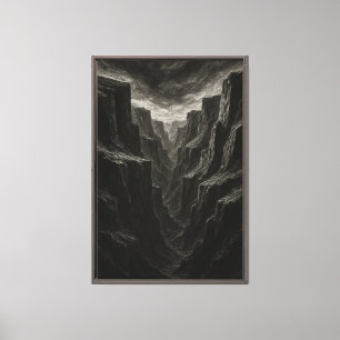 Charcoal Canyon Sketch Canvas Print