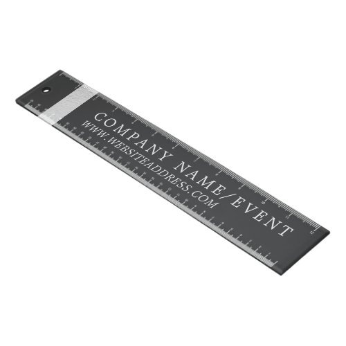 Charcoal Chic Silver Foil Stripe CompanyEvent Ruler